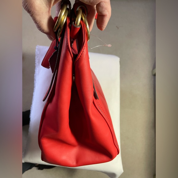 NWT COACH TOTE with Dust Bag    JULIANNE TOTE   AURA ORANGE   Gold tone metal - Picture 7 of 16